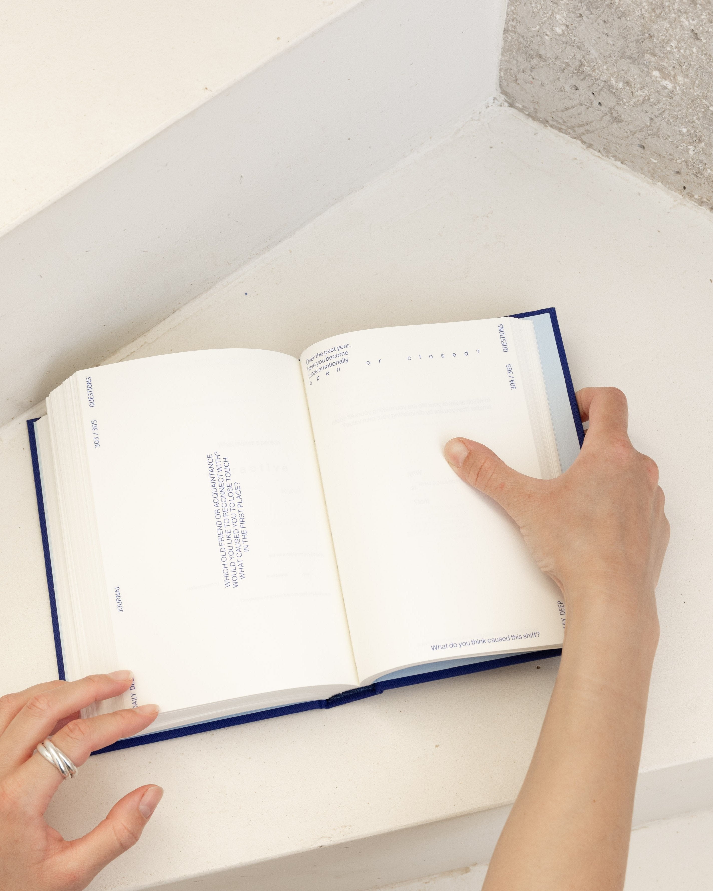 elegant blue guided journal for daily self-reflection, healing, and intentional living