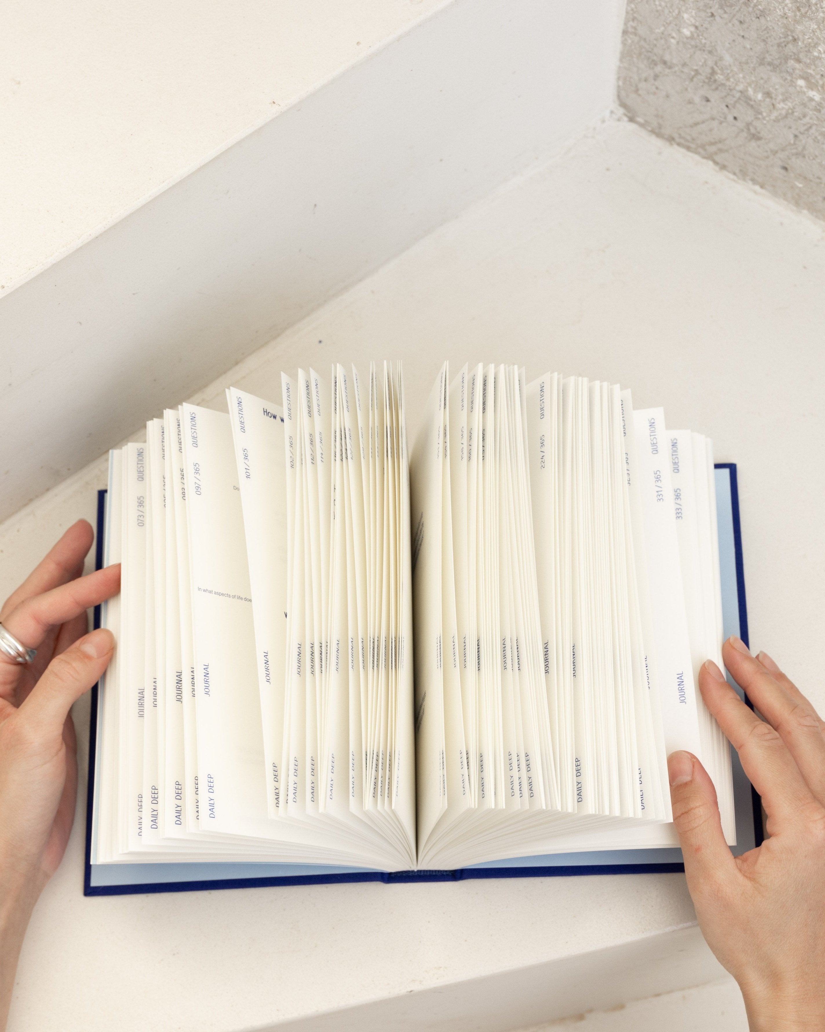 elegant blue guided journal for daily self-reflection, healing, and intentional living